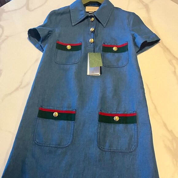 Gucci Denim Dress NWT Size 38 - Picture 4 of 6